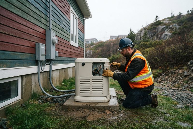 standby generator installed beside a house