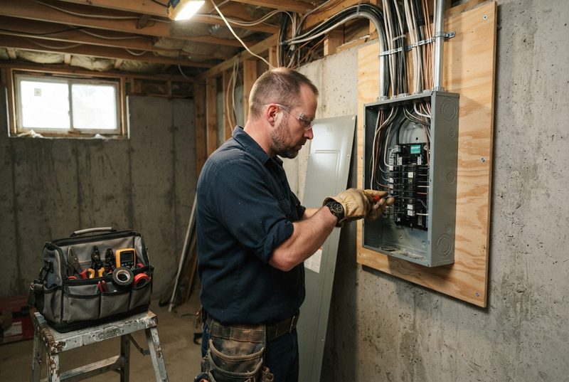 electrician upgrading a home electrical panel